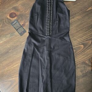 Chic Black Dress with Embellished Detail